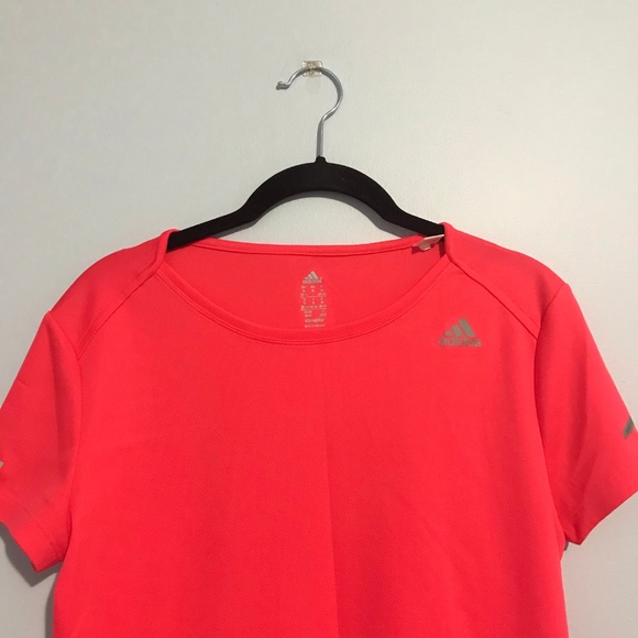 adidas Womens Short Sleeve Pink Tee - Picture 2 of 3